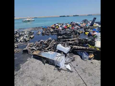 اتش سوزی اسکله بهمن قشم