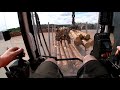 Unloading a load of Timber From a Timbertruck