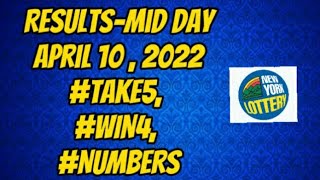 New York Lottery Results April 10 2022 #take5, #win4 #numbers @lotto_check