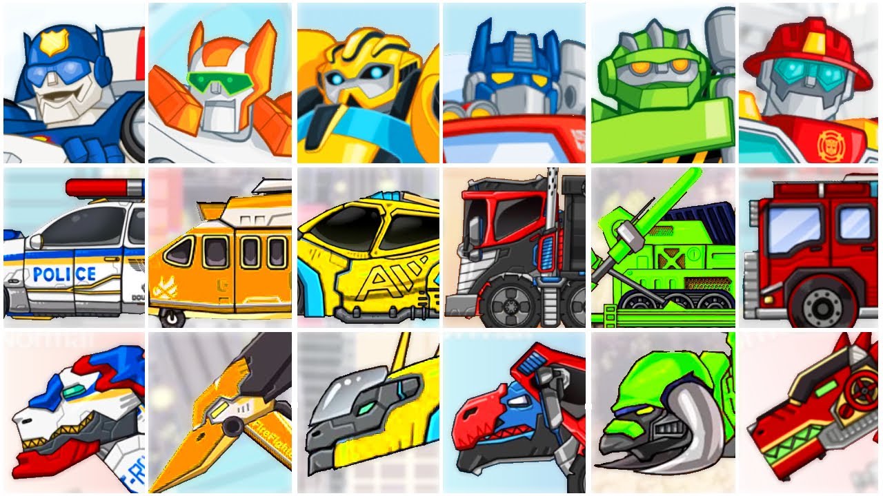 1 Transformers Rescue Bots + Dino Robot Corps DG5l1lgaine YouTube