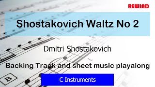 Shostakovich Waltz No 2 Flute Violin Backing Track and Sheet Music
