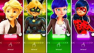 Adrien Agreste vs Cat Noir vs Marinette vs Miraculous Ladybug Tiles Hop EDM RUSH