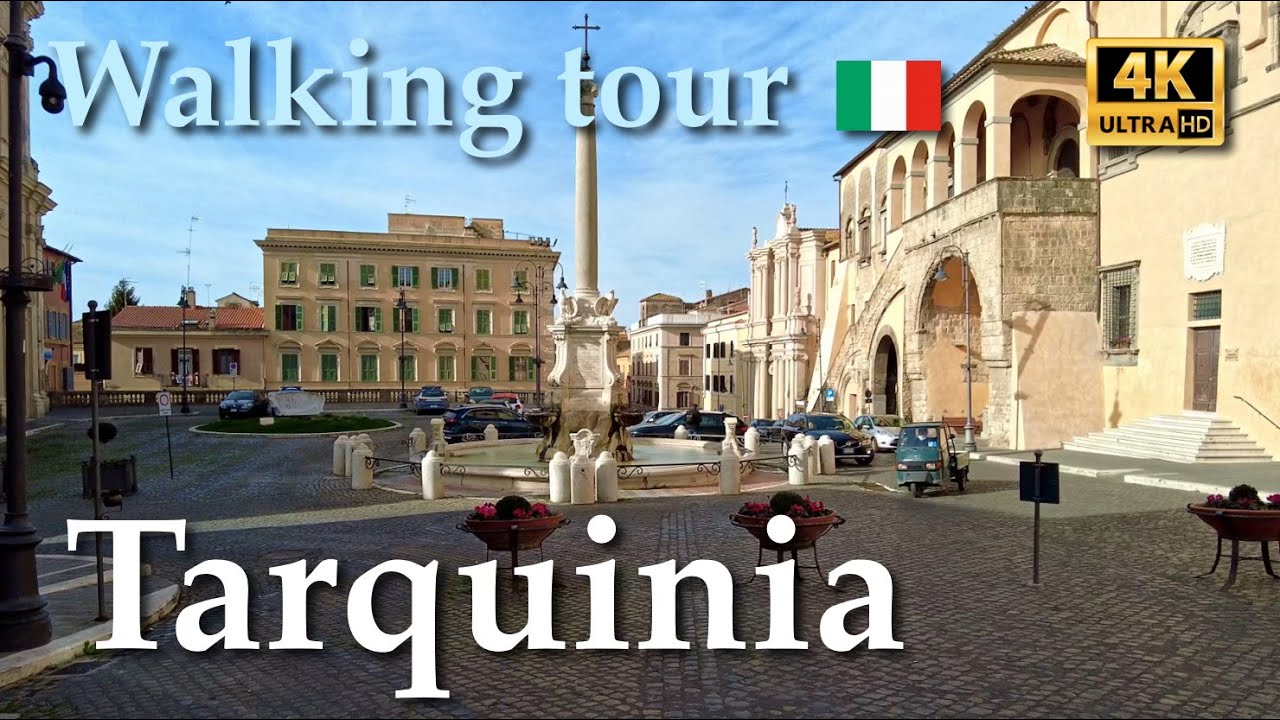 Tarquinia (Lazio), Italy【Walking Tour】History in Subtitles - 4K