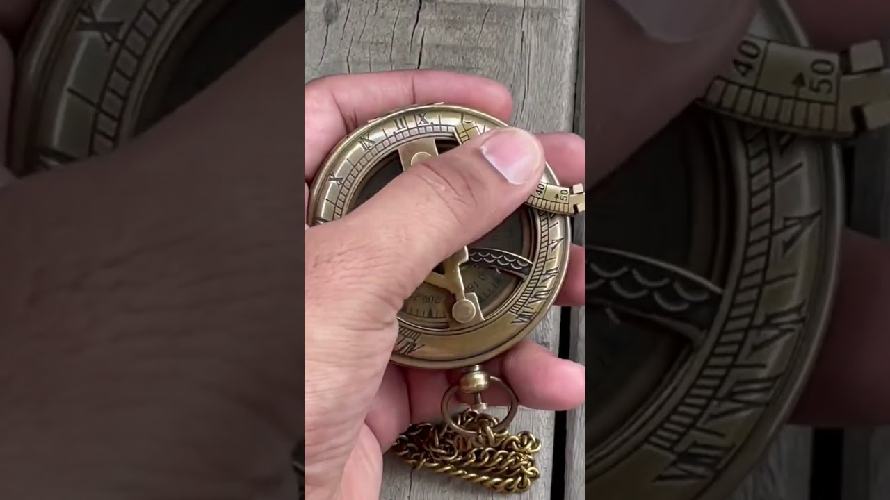 Nautical Hand-made 2" Brass Polishes Shinny Working Push Button Sundial Compass