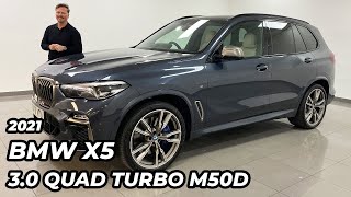 2021 70 BMW X5 M50D G05 X5 M50d Arctic Grey Walk Around