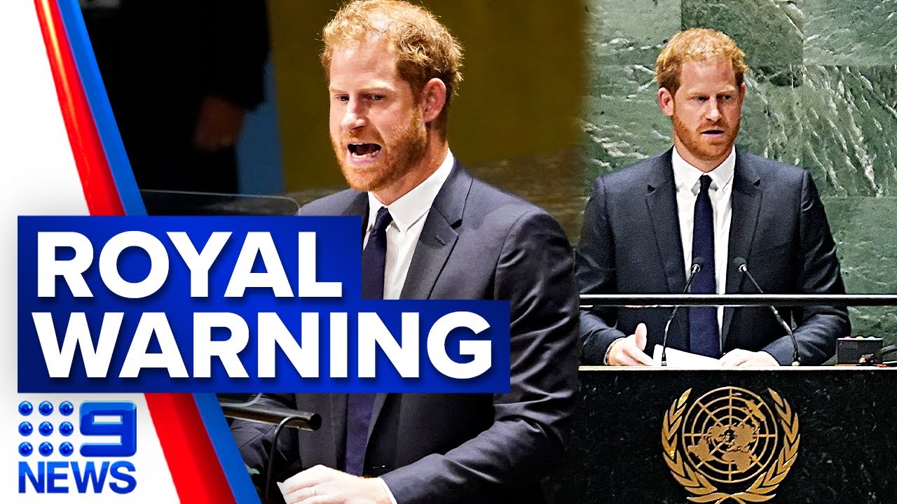 Prince Harry addresses UN, calls for action on global 'assault on democracy' | 9 News Australia