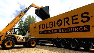 Щеповоз Wielton vs. Погрузчик JCB - Polbiores