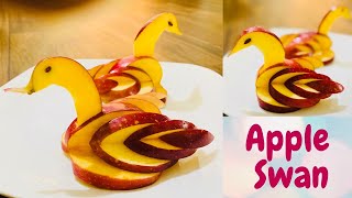 How to make edible Apple Swan | easy Fruit Decoration| Apple swan