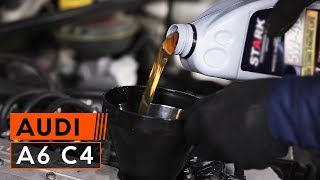 Cómo cambiar Filtro aceite AUDI A6 (4A, C4) - vídeo gratis en línea