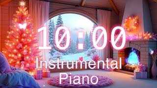 10 Minute Christmas Timer | Soft Piano Instrumental | Cozy Pink Elf Tree Ambience screenshot 2