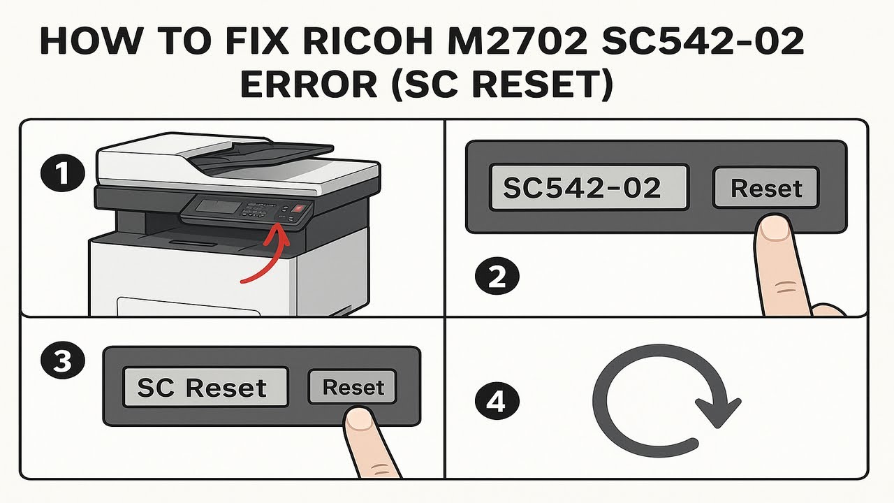 How to Fix Ricoh M2702 SC542-02 Error (Reset Method) - YouTube