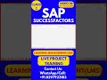 SAP SuccessFactors LMS Training Online Tutorial Class 56 6th  Sept 2025 #sapsuccessfactorstraining