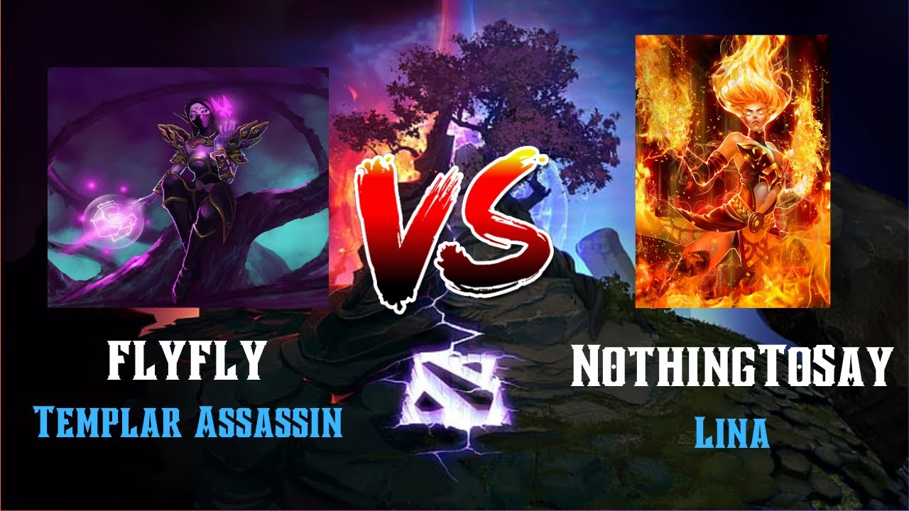 Godlike Carry flyfly [Templar Assassin] Against Mid NothingToSay [Lina]