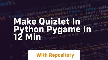 Make quizlet in python pygame in 12 min