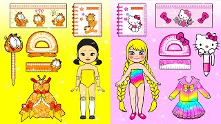 Barbie In School | RAINBOW vs POOR Barbie School Supplies & Costumes Dress Up ❤️ Woa Doll Spanish