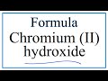 Chromium(II) Hydroxide Concepts
