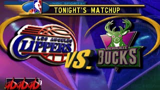 Milwaukee Bucks vs. Los Angeles Clippers - NBA on NBC PS1 Gameplay 