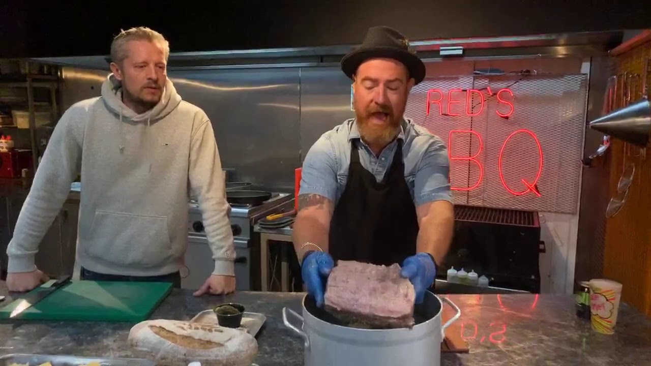 New York Rueben Sandwich with Corned Beef Brisket Reds True Barbecue