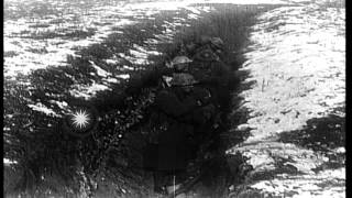 Soldiers of American Expeditionary Forces move through a trench in France and res...HD Stock Footage