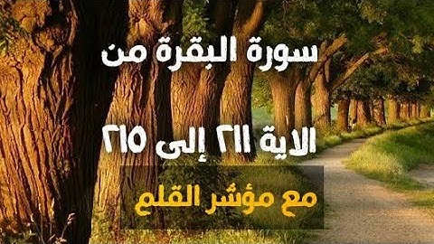 سورة البقرة من الاية 211 الي 215 مع مؤشر قلم 
