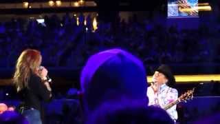 Video thumbnail of "George Strait and Faith Hill singing a Showmans Life 6/7/14"