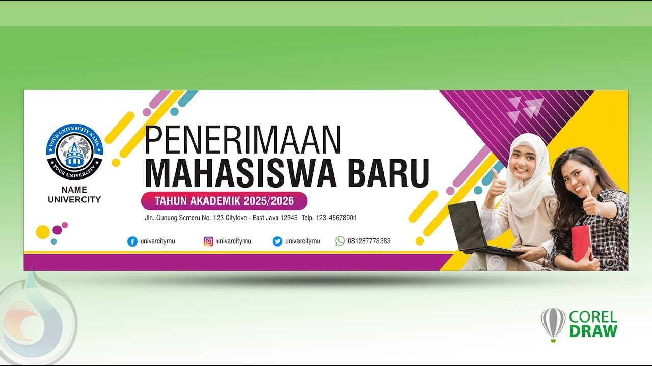  Spanduk  Penerimaan Siswa Baru Cdr