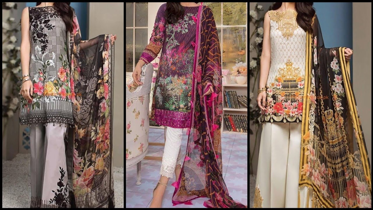 Cross Stitch Winter Digital Printed and Embroidered dresses / Latest Kurti Collections