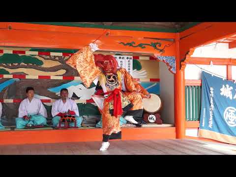 扇森稲荷神社 秋季大祭 奉納神楽 柴引 城原神楽保存会 大分県竹田市