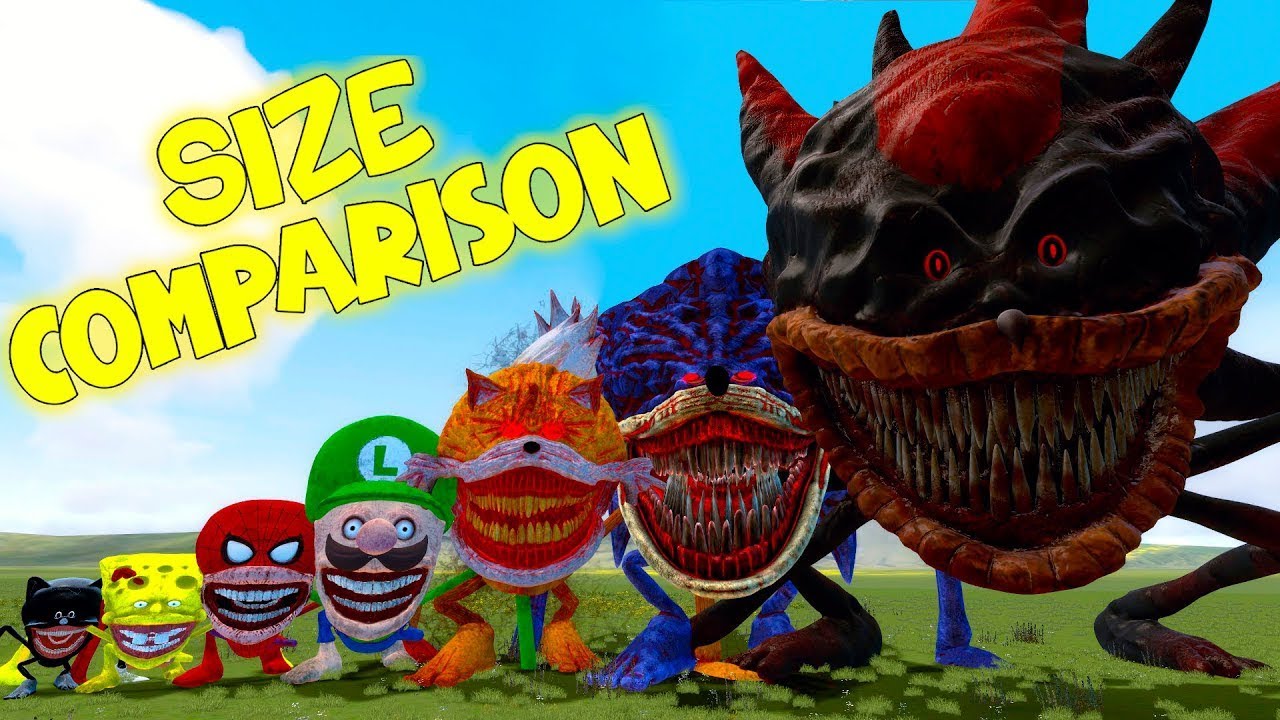 NEW SIZE COMPARISON ZOOCHOSIS SONIC TAPES FAMILY in Garry's Mod!