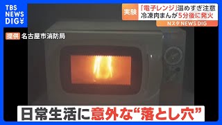 電子レンジの誤った使用で「冷凍肉まん」から発火　名古屋市消防局が実験映像を公開　気をつけたい“温めすぎ”に注意｜TBS NEWS DIG