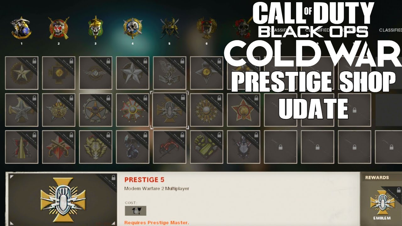 PRESTIGE SHOP UPDATE - EVERY COD PRESTIGE EMBLEM | BOCW