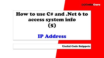 How to get (5) IP address using C# and .Net 6 - access system info series