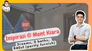 Inspirasi @ Mont Kiara partly furnish 3 rooms for rent, 940 sqft #inspirasi #montkiara #GIS #mk