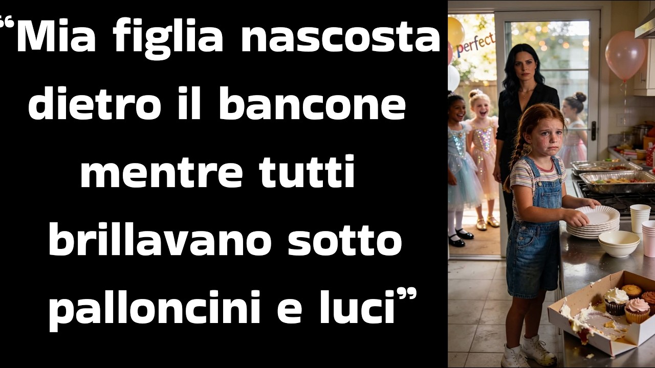 “Mia figlia nascosta dietro il bancone mentre tutti brillavano sotto palloncini e luci”