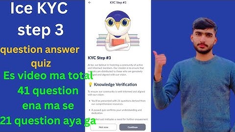 Ice KYC step 3 question answer | ice Kyс step 3 quiz answers | Ice Network New Update | Ice KYC