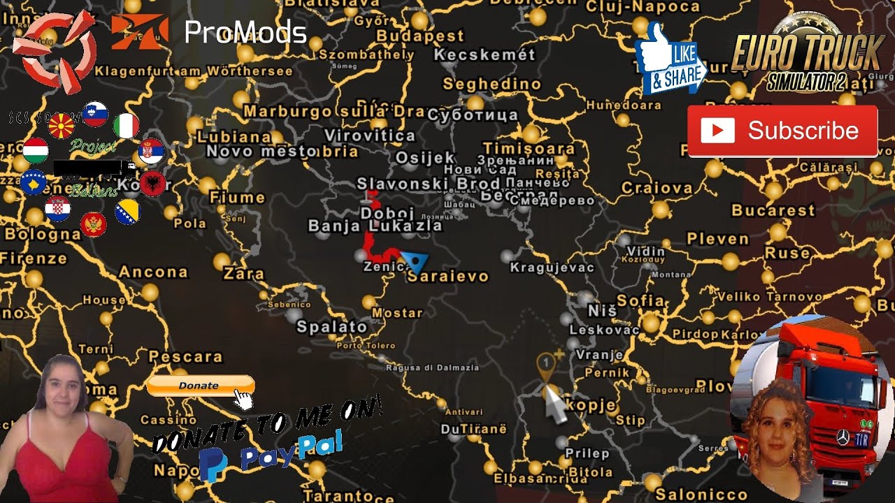 Euro Truck Simulator 2 1 43 Project Balkans Map V5 2 By Volan123 New Version 1 43 Dlc S Mods Youtube