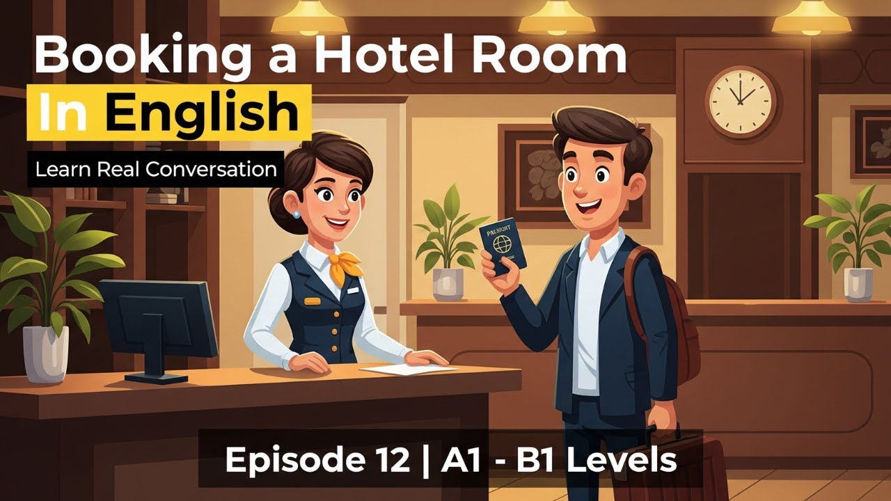 English Learning Podcast | Episode 12 | Booking A Hotel Room in Engish | Podcast For Beginners