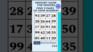 Daily Brain Exercise for Seniors | Keep Your Brain Active | Match the Numbers