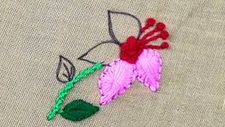 New look alike rose flower embroidery puffed petal hand embroidery stitch | its very easy to make