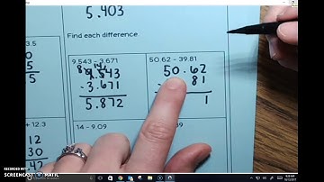 Chapter 3 Lesson 1: Add and Subtract Decimals.