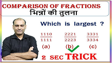 Comparison Of Fractions ! Maths Tricks ! Maths By Jay Parihar ! Fractions Comparison ! D71 Academy !