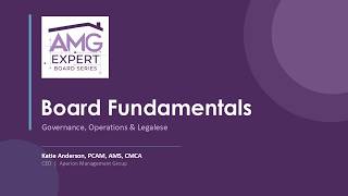 AMG HOA Board Fundaments Board Training