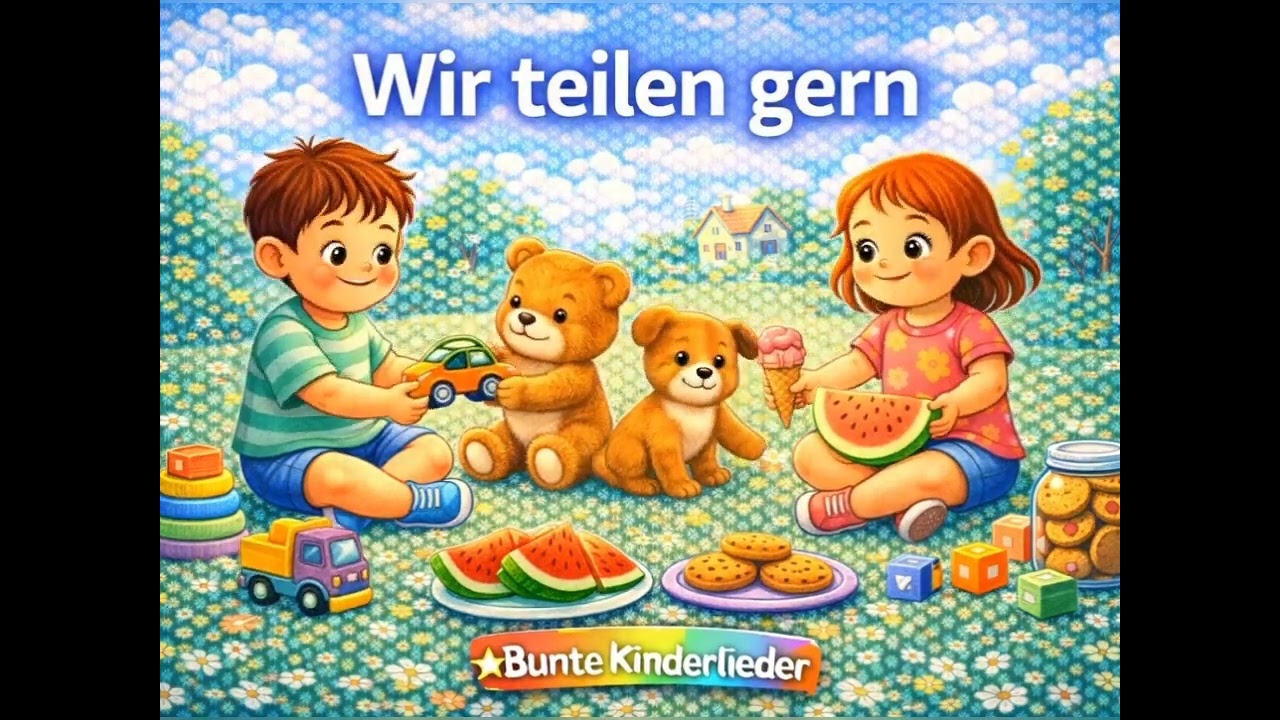Wir teilen gern | Kinderlied über Teilen & Freundschaft | Bunte Kinderlieder