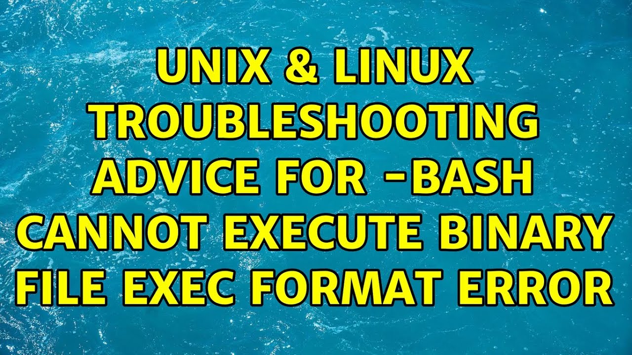 Unix & Linux: Troubleshooting advice for: -bash: cannot execute binary ...