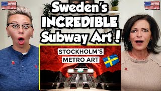 American Couple Reacts: Stockholm Sweden! Subway ART | AMAZING SUBWAY STATIONS! FIRST TIME REACTION!