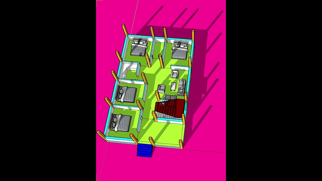 29 X 45 House Plan | 4 Bedroom Home Plan Idea | 1305 Sq Ft House Map by Engineer