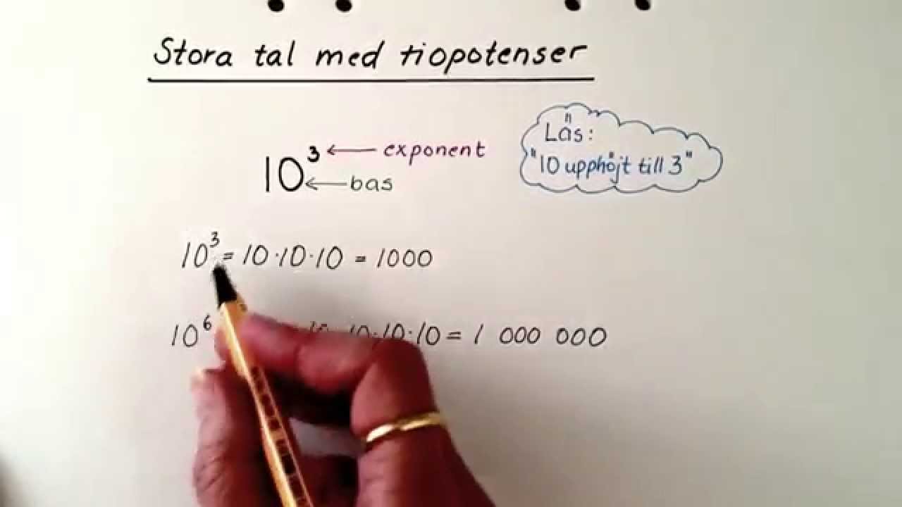 Tal 7. Stora tal med tiopotenser