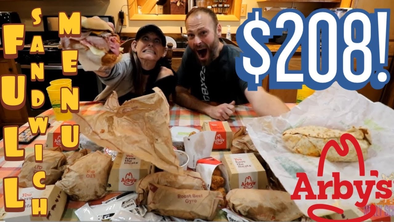 ARBYS FULL SANDWICH MENU CHALLENGE!! OVER $200! | FT DAN K KENNEDY | MOM VS FOOD