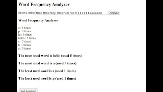 III BCA PHP Lab  Ex A8 : PHP program to display the word frequency.