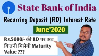 SBI Recurring Deposit (RD) interest rate in June'2020 | State Bank of India RD rate June 2020